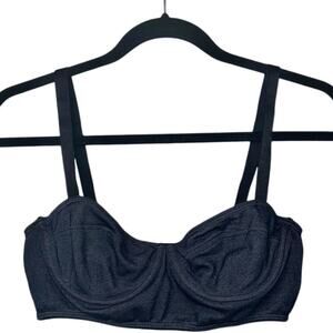 Sparkle & Fade Bralette Women's Large Pull On Denim Blue/Black Urban Outfitters